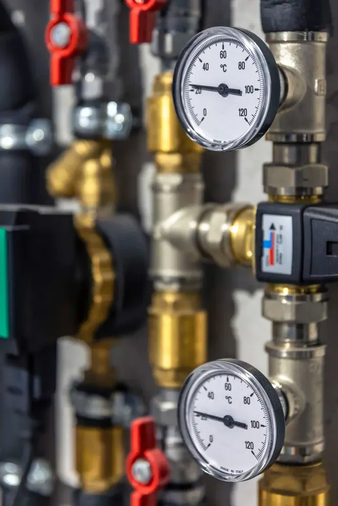 Manometers en afsluiters in cv installatie